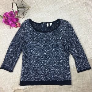 Moth Anthropologie Sweater Textured 3/4 Sleeve